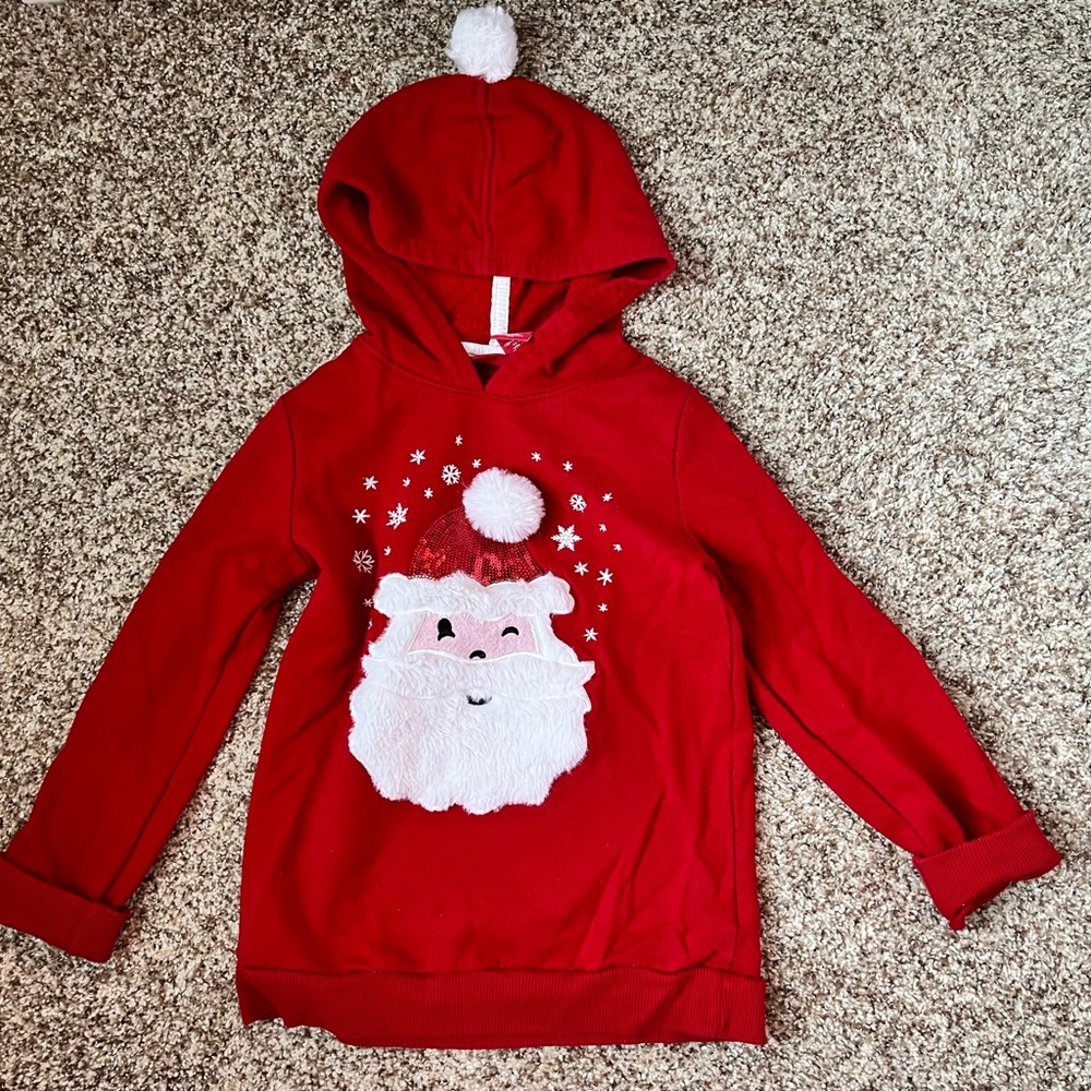 Festive and cute girls Santa hoodie